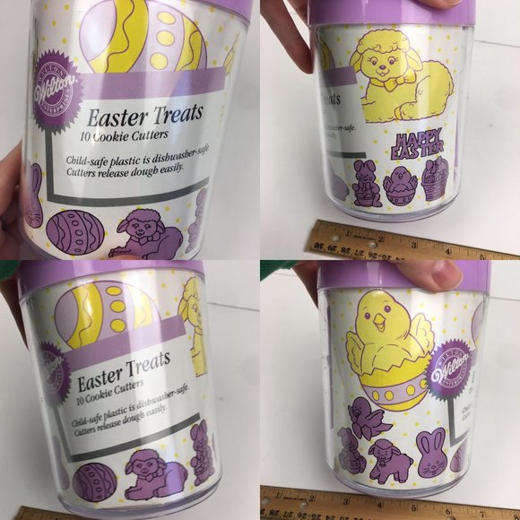 Vtg 1990 Wilton 10 Easter Treats Cookie Cutters Spring Plastic w Orig Container - Picture 5 of 12